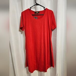 Red Tshirt Dress With Pockets